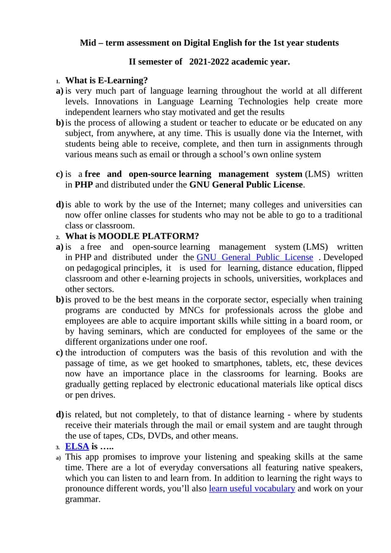 E-Learning Mid-Term Assessment 1