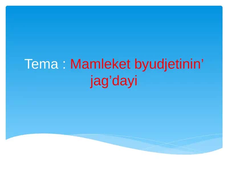 Davlat byudjeti holati 1