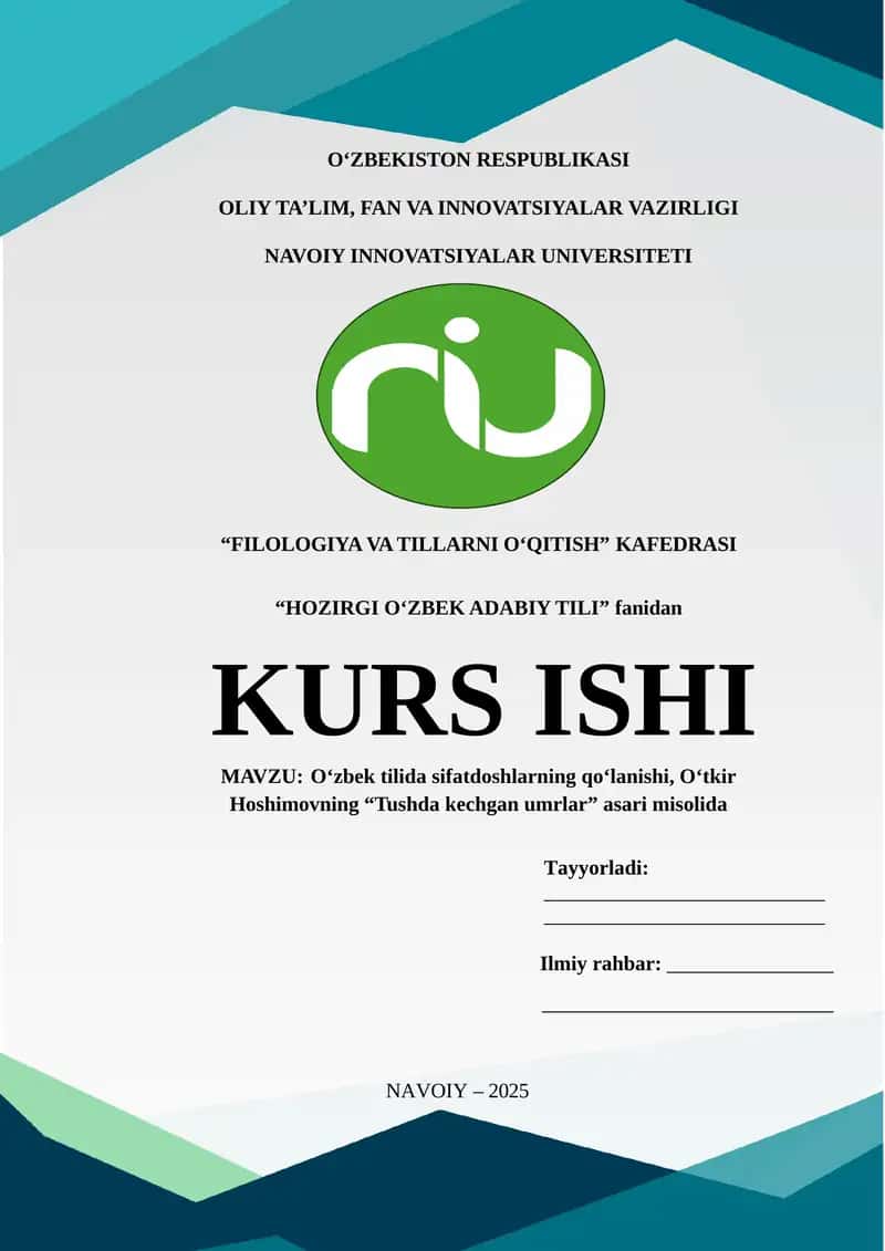 O‘zbek tilida sifatdoshlarning qo‘lanishi, O‘tkir Hoshimovning “Tushda kechgan umrlar” asari misolida 1