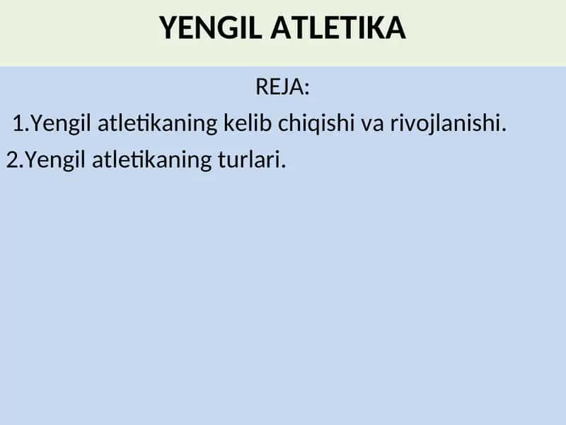 YENGIL ATLETIKA 1