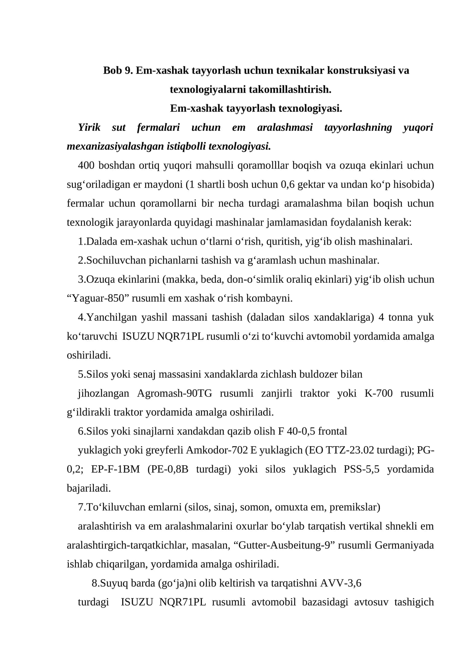 Em-xashak tayyorlash uchun texnikalar konstruksiyasi va texnologiyalarni takomillashtirish 1