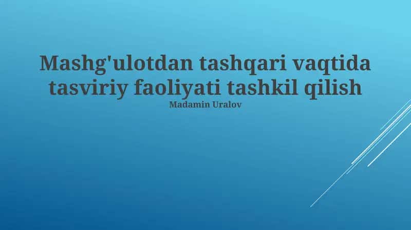 Tasviriy faoliyat kursi 1