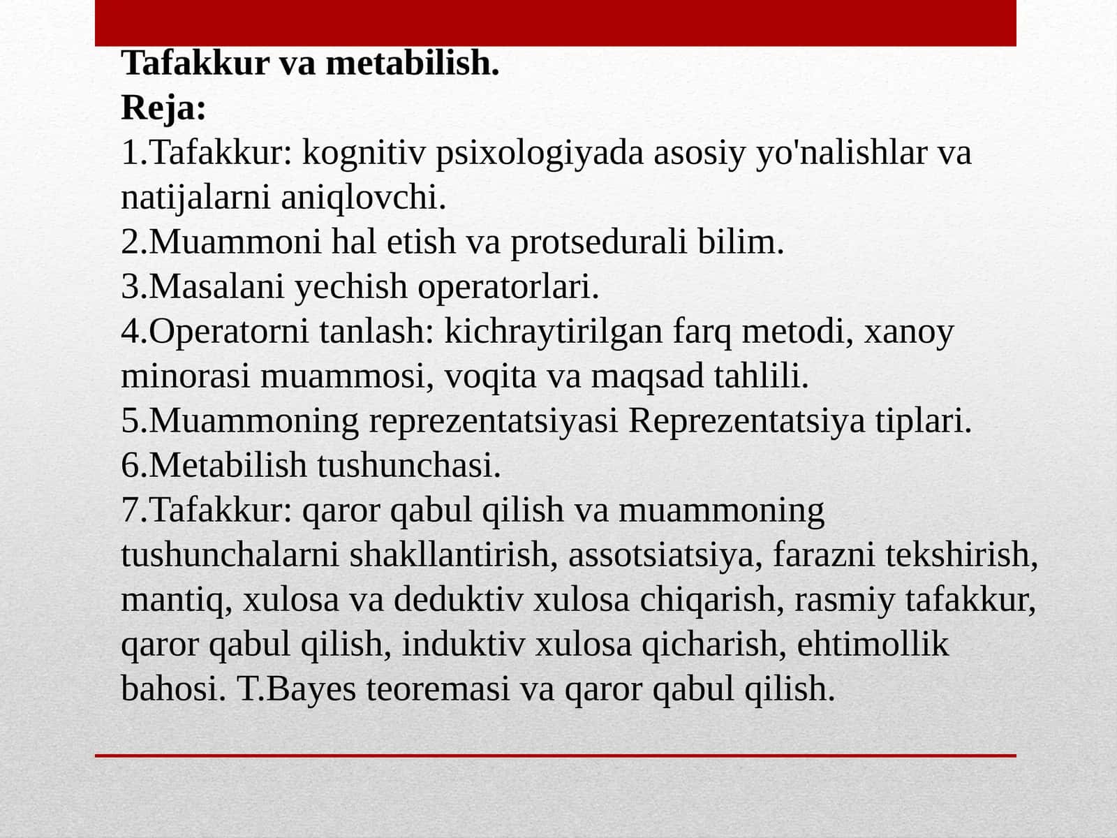 Tafakkur va metabilish 1
