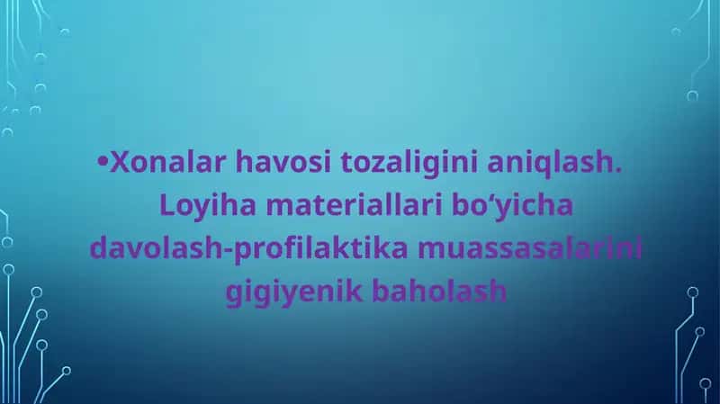 Kasalxonalar havo sifati tozaligini aniqlash 1