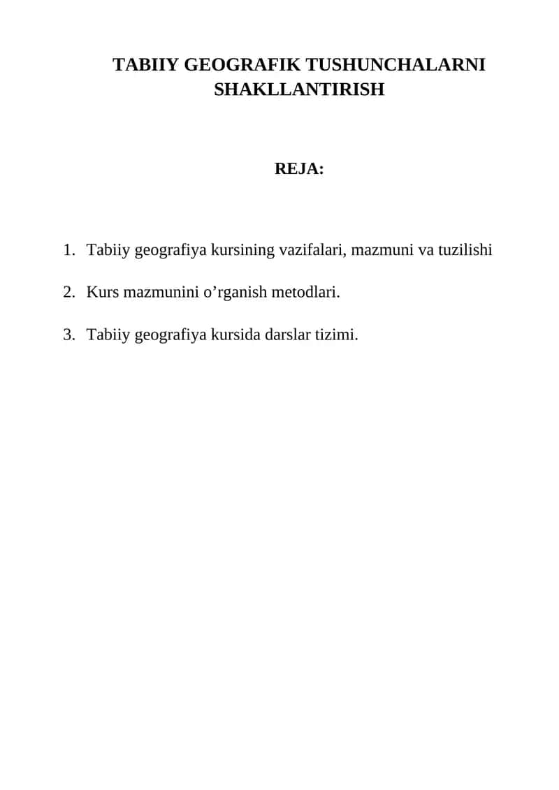 Tabiiy Geografiya Kursi 1