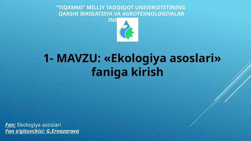 Ekologiya asoslari 1