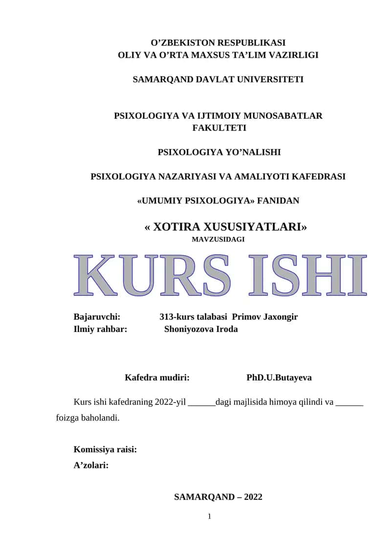 XOTIRA XUSUSIYATLARI 1