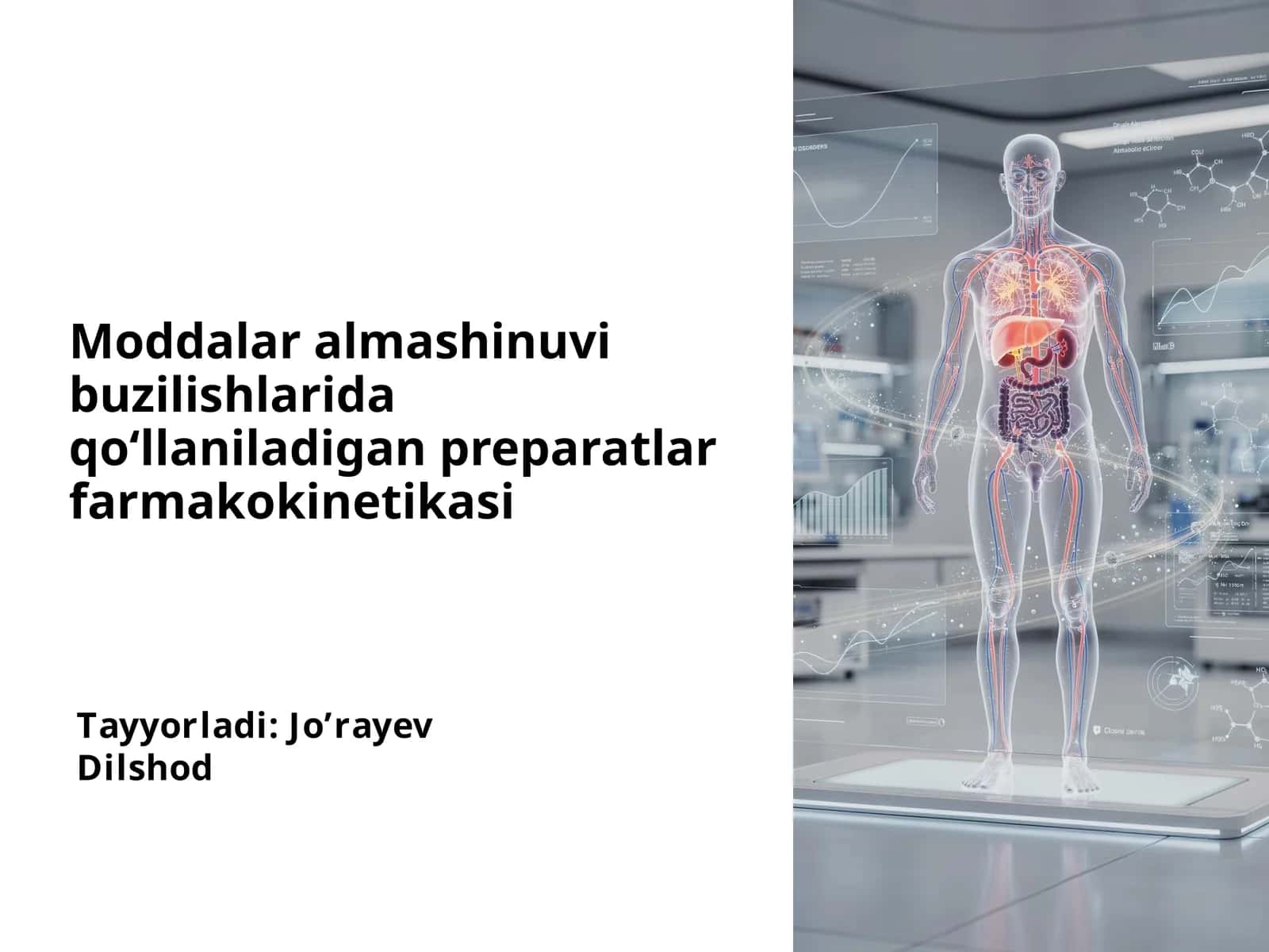 Moddalar almashinuvi buzilishlarida qo‘llaniladigan preparatlar farmakokinetikasi 1