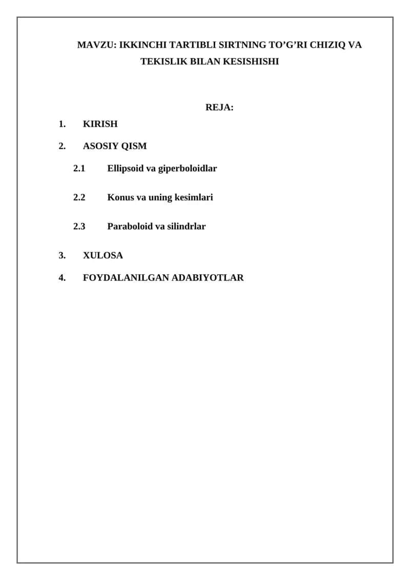 ANALITIK GEOMETRIYA KURSI 1