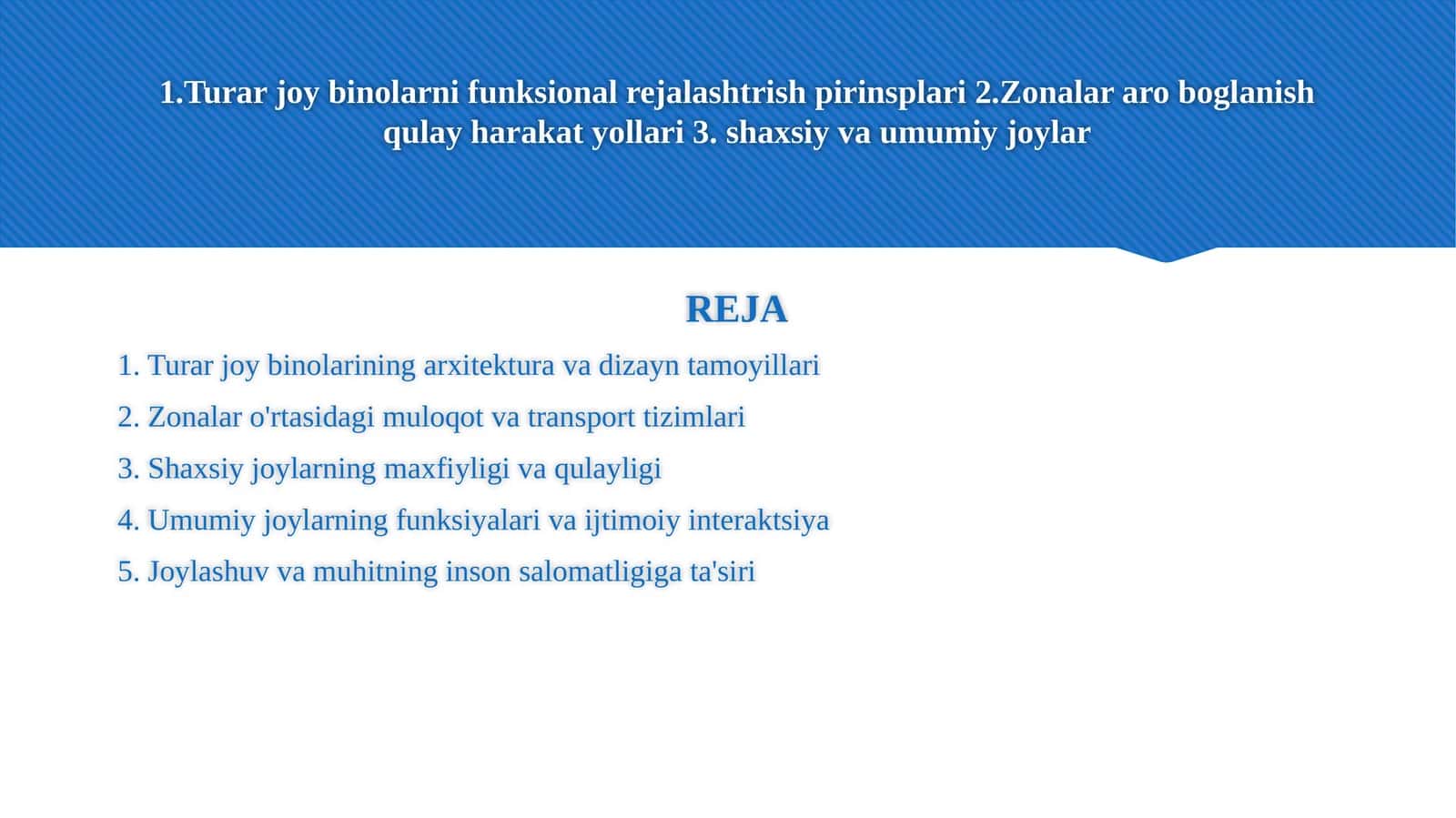 Turar joy binolarining arxitektura va dizayn tamoyillari 1