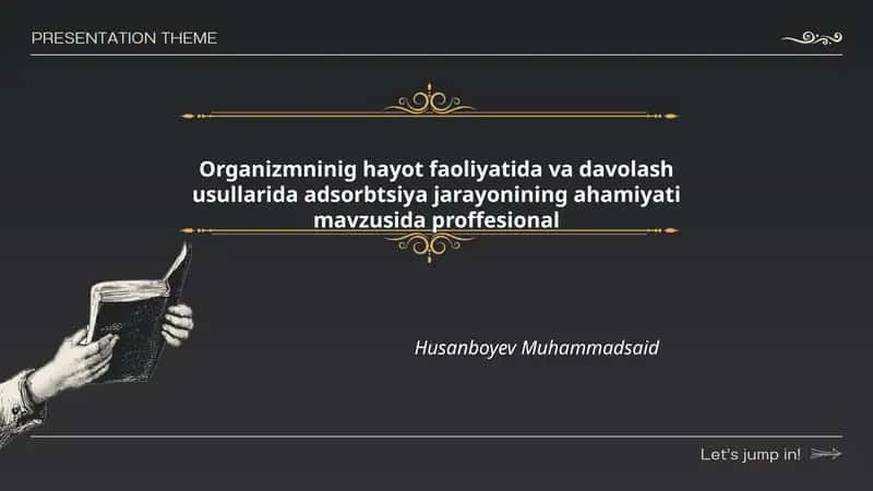 Organizmninig hayot faoliyatida va davolash usullarida adsorbtsiya jarayonining ahamiyati 1