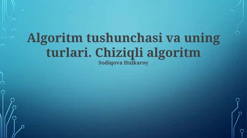Chiziqli algoritm 1
