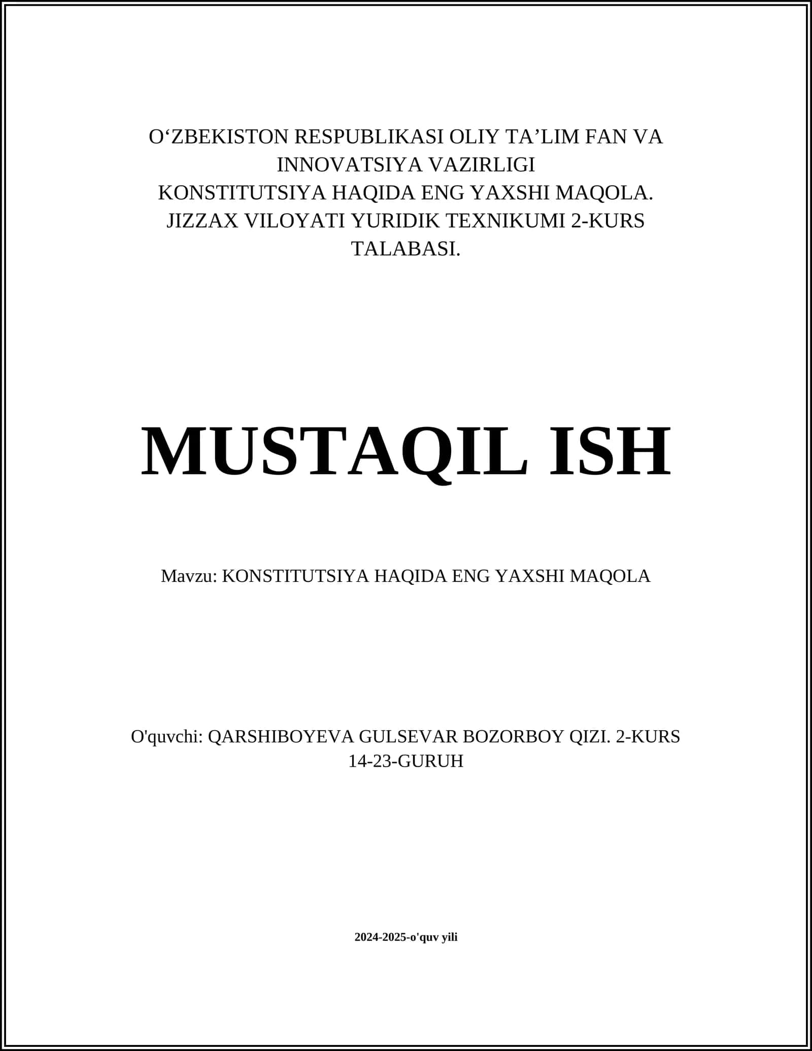KONSTITUTSIYA HAQIDA ENG YAXSHI MAQOLA 1