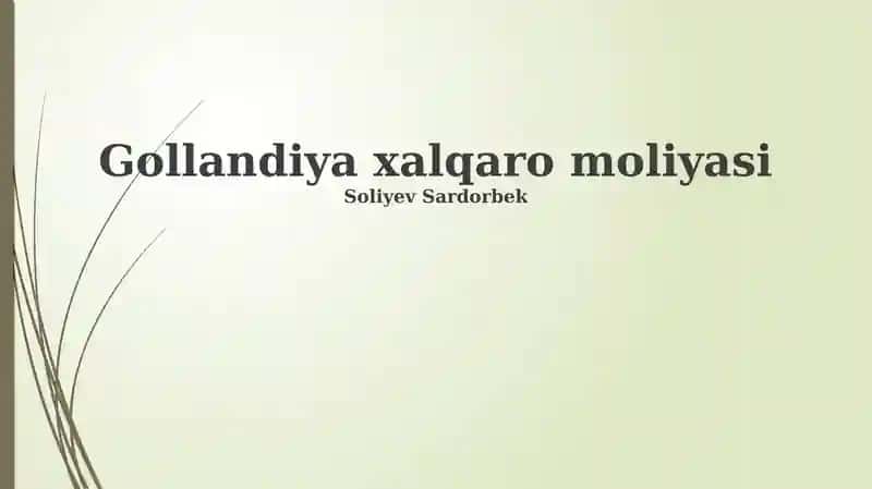 Niderlandiya xalqaro moliyasi