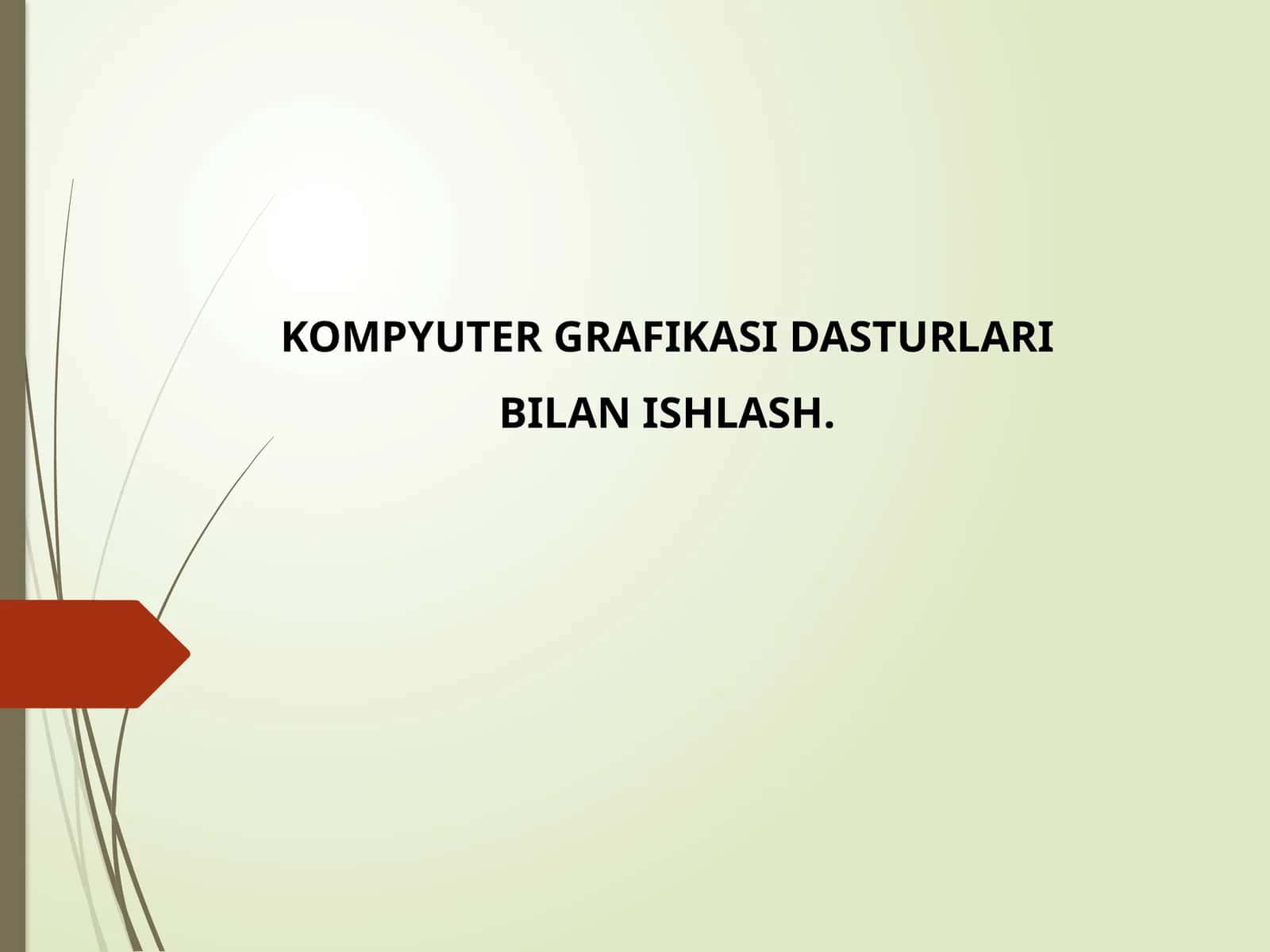 KOMPYUTER GRAFIKASI DASTURLARI BILAN ISHLASH 1