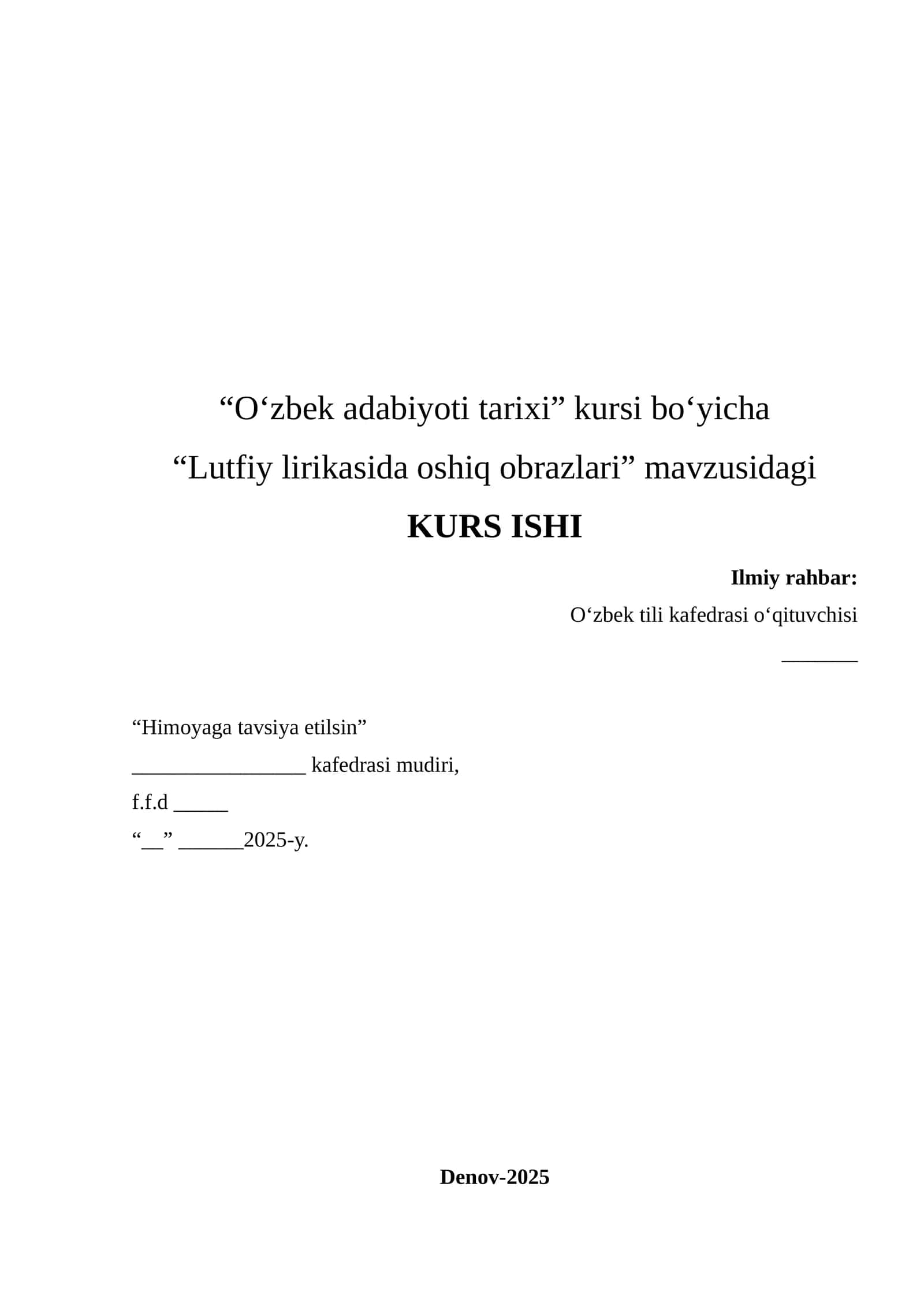 Lutfiy lirikasida oshiq obrazlari 1