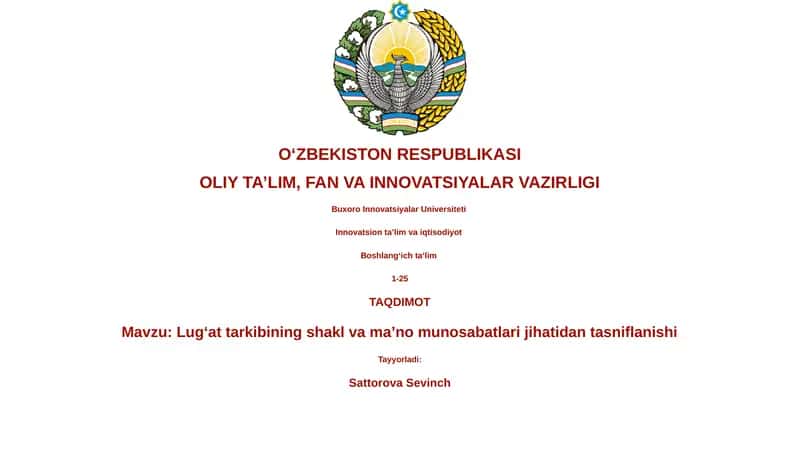 Lugʻat tarkibining shakl va ma’no munosabatlari 1