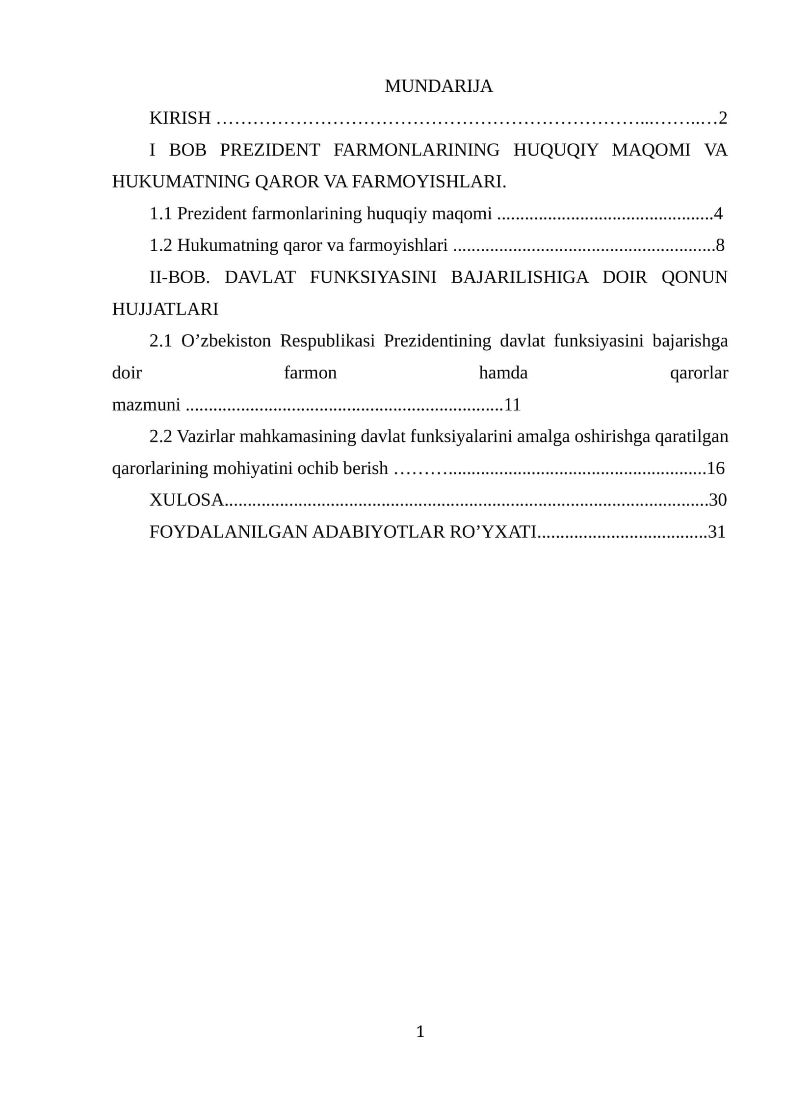 Oʻzbekiston Respublikasi prezidenti farmonlari 1