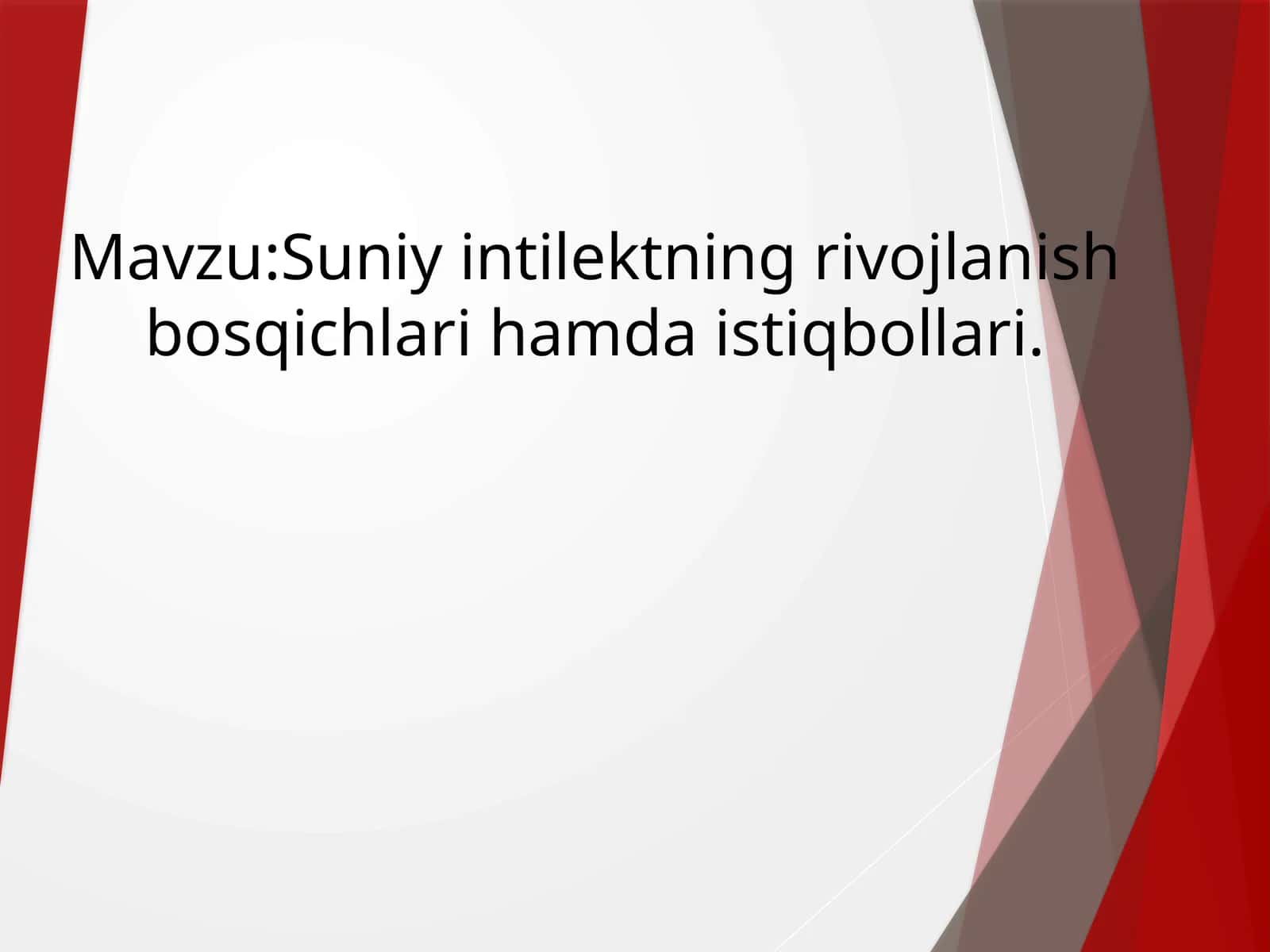 Sun’iyintellektning rivojlanish bosqichlari hamda istiqbollari 1