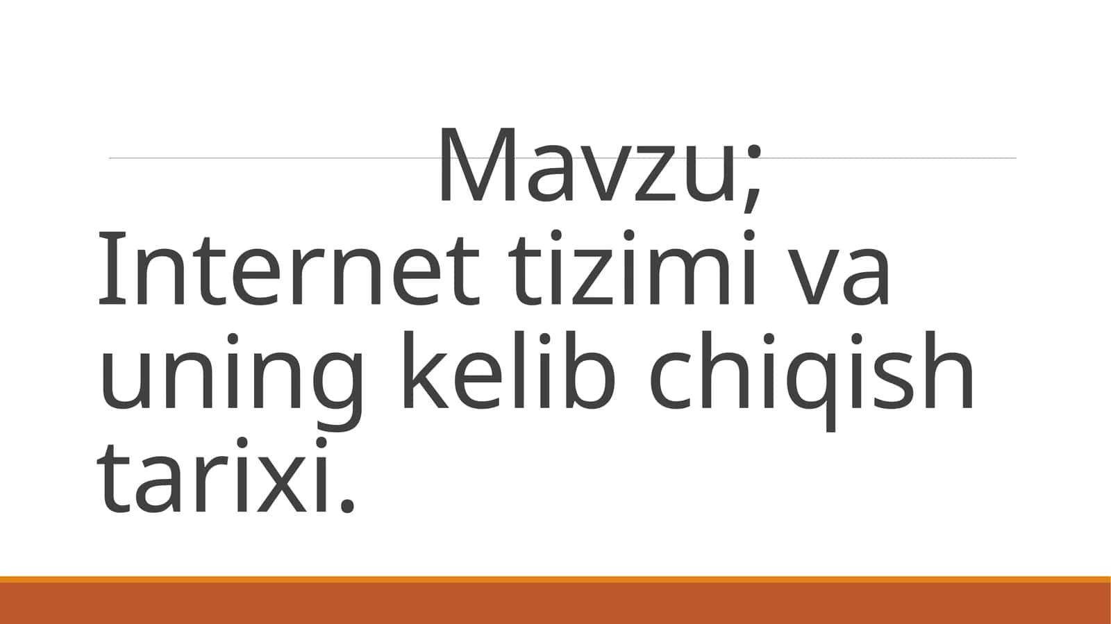 Internet tizimi va uning kelib chiqish tarixi 1