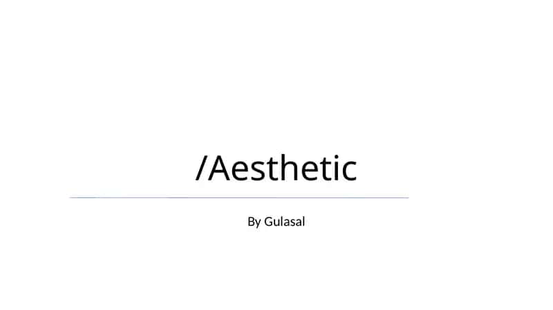 Estetikani aniqlash 1