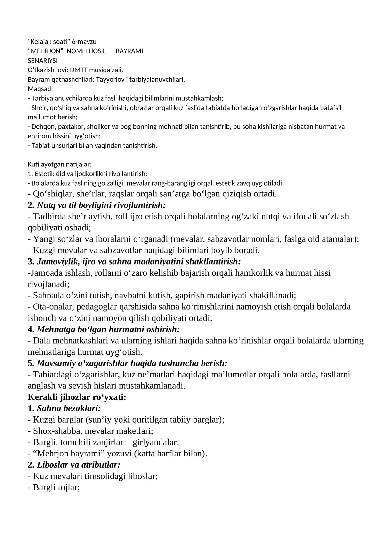 “MEHRJON” NOMLI HOSIL BAYRAMI 1