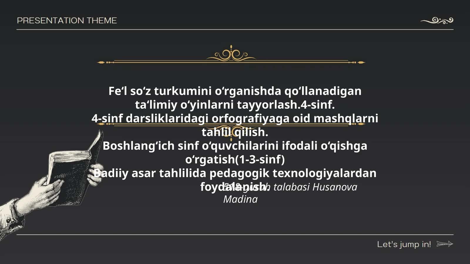 Fe‘l so‘z turkumini o‘rganishda qo‘llanadigan ta‘limiy o‘yinlar 1