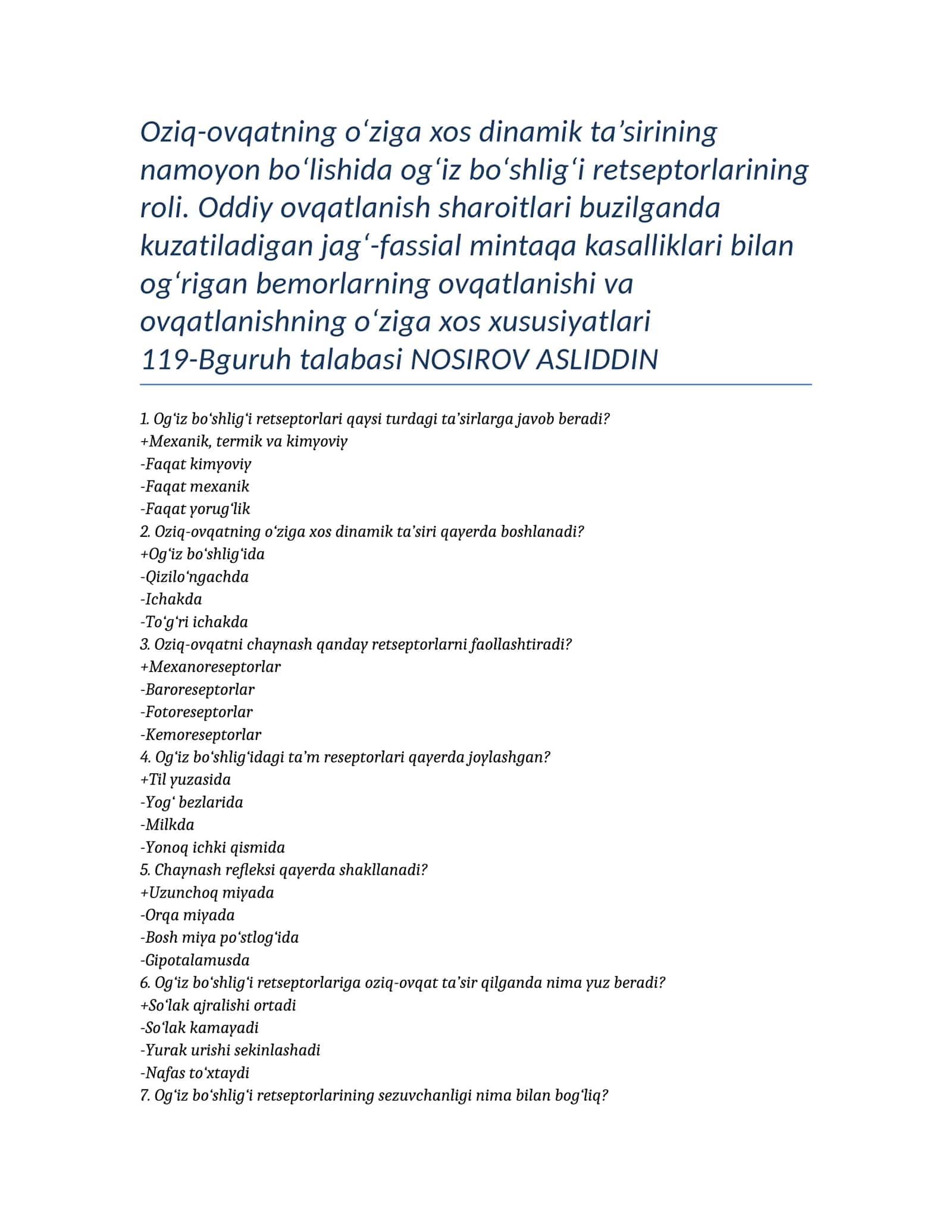 Og‘iz bo‘shlig‘i retseptorlari 1
