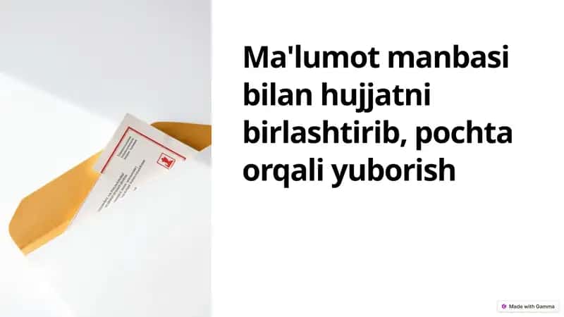 Ma'lumot manbasi bilan hujjatlarni birlashtirish afzalliklari 1