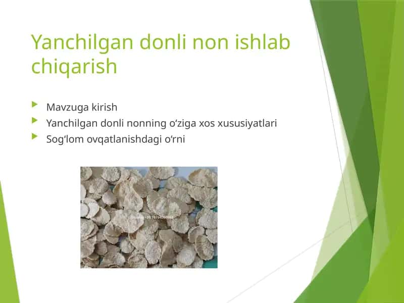 Yanchilgan donli non ishlab chiqarish 1