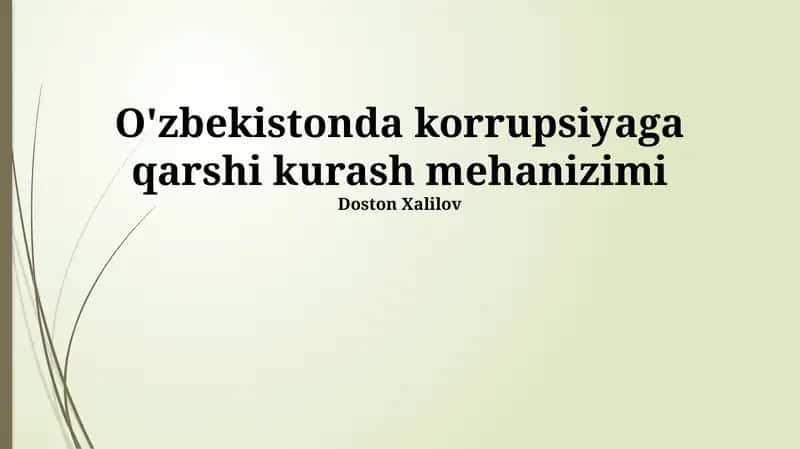 Korrupsiyaga Qarshi Kurash Mekanizmi 1