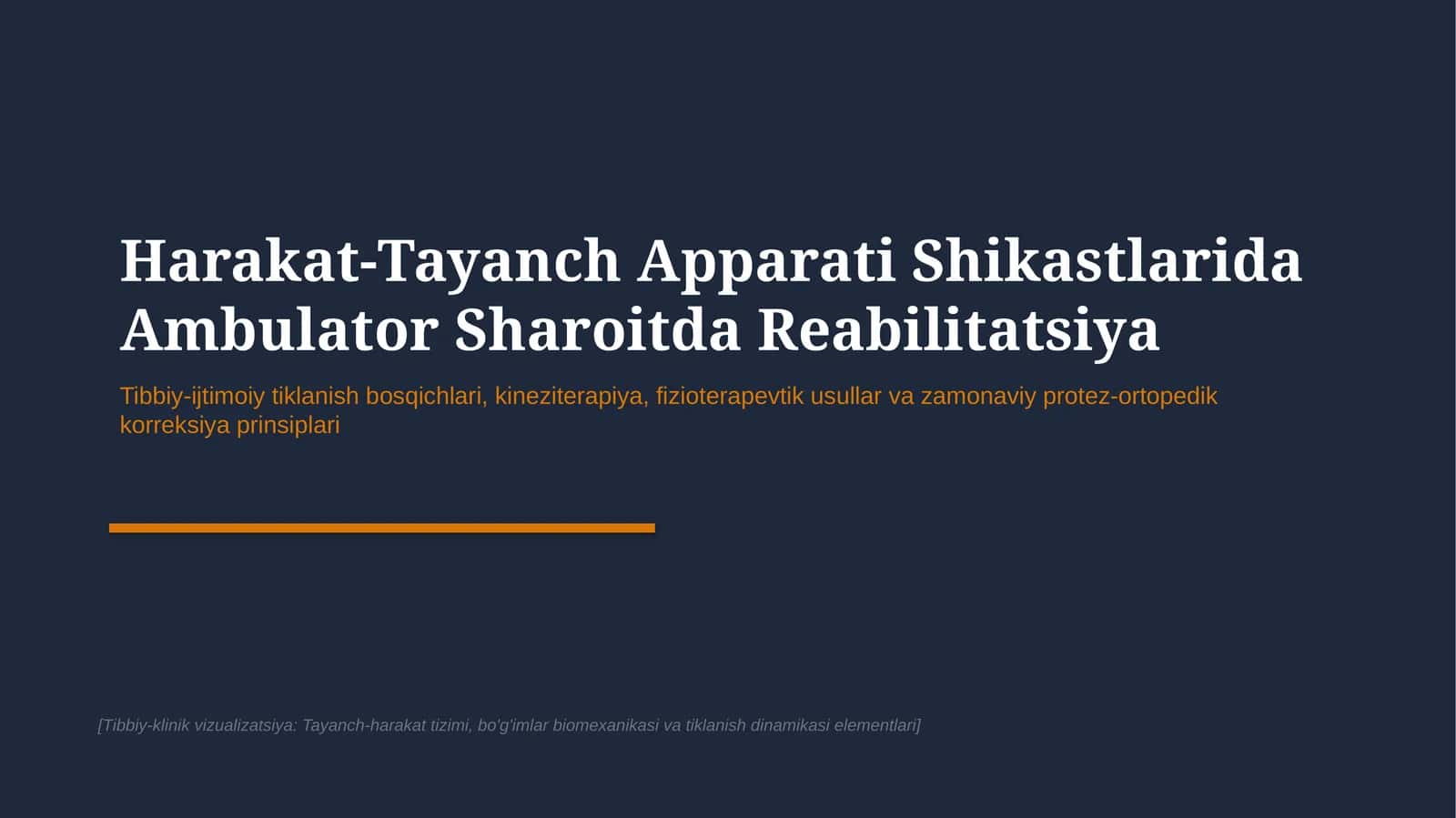 Harakat-tayanch apparati shikastlarida ambulator reabilitatsiya | 15 slaydli tibbiy taqdimot 1