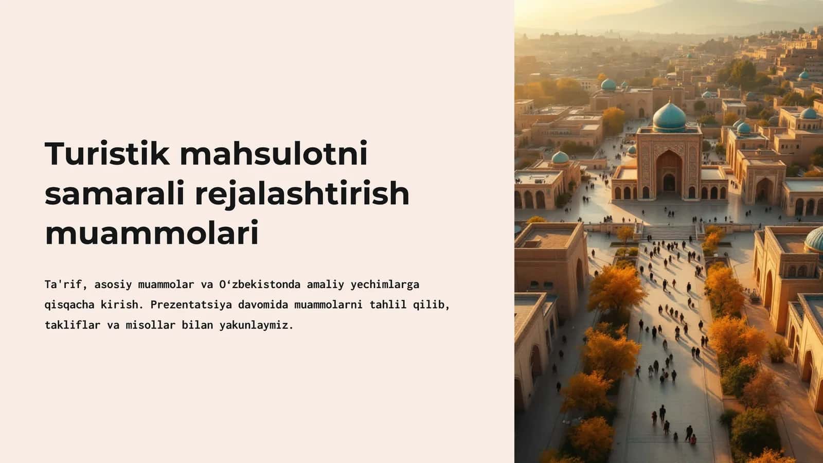 Turistik mahsulotni samarali rejalashtirish muammolari 1