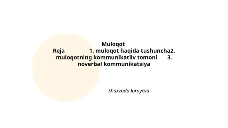 Muloqot 1
