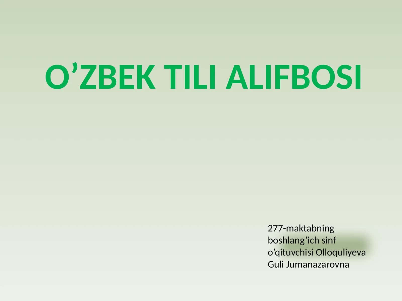 O’zbektili Alifbosi 1
