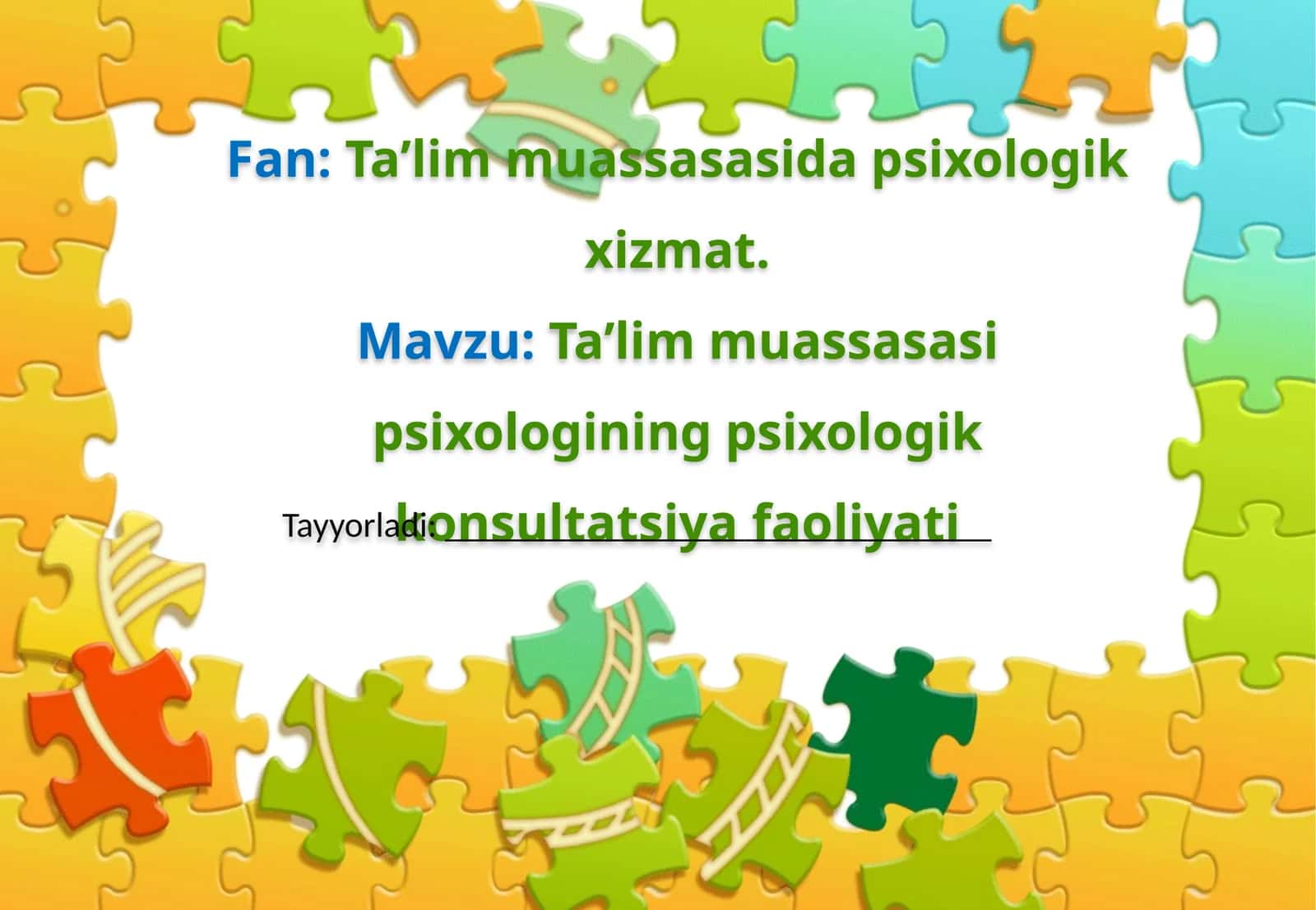 Ta'lim muassasasi psixologining psixologik konsultatsiya faoliyati. 1