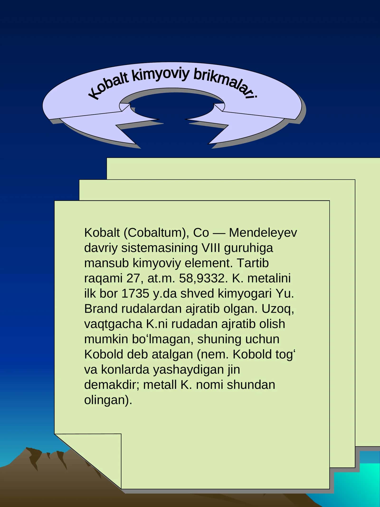 Kobalt kimyoviy brikmalari 1