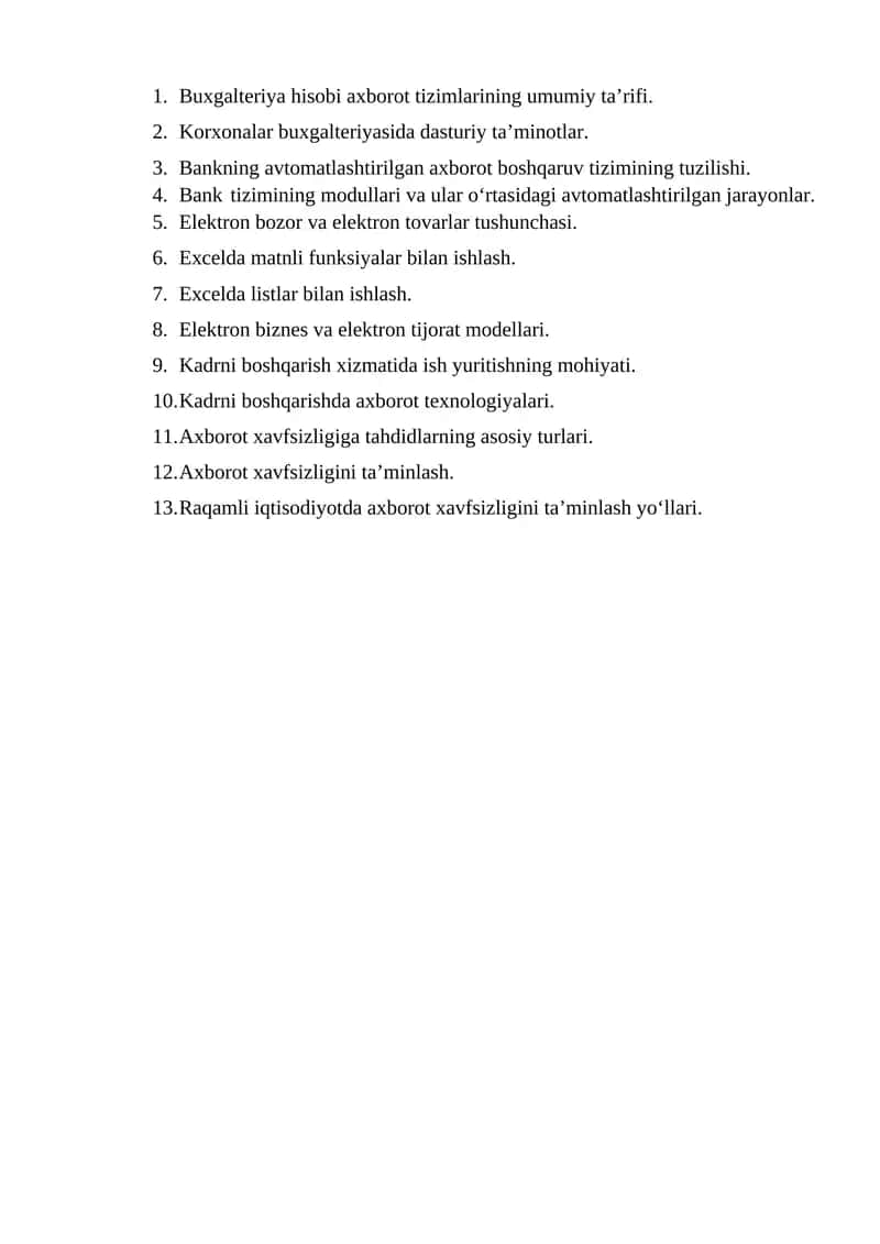Buxgalteriya hisobi axborot tizimlarining umumiy ta’rifi 1