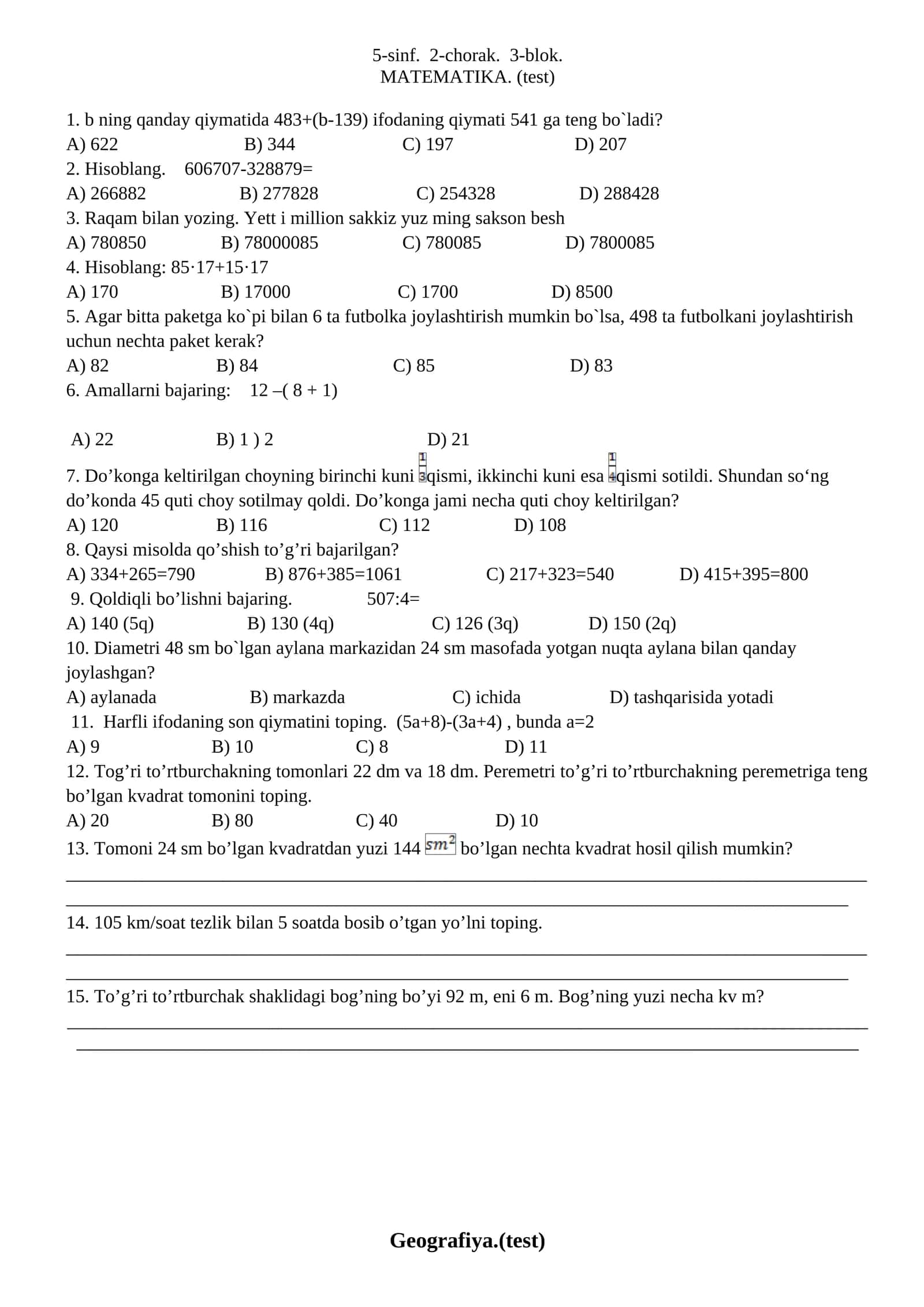MATEMATIKA 1