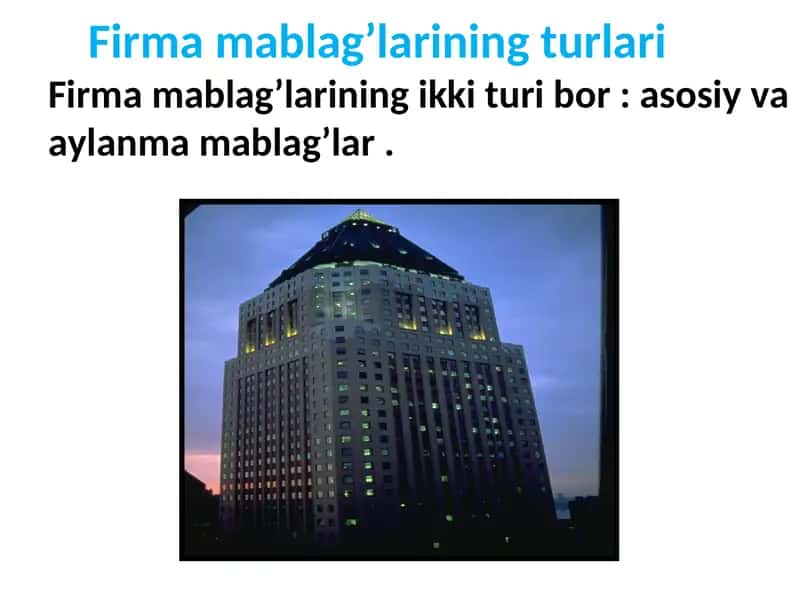 Asosiy va aylanma mablag'lar 1