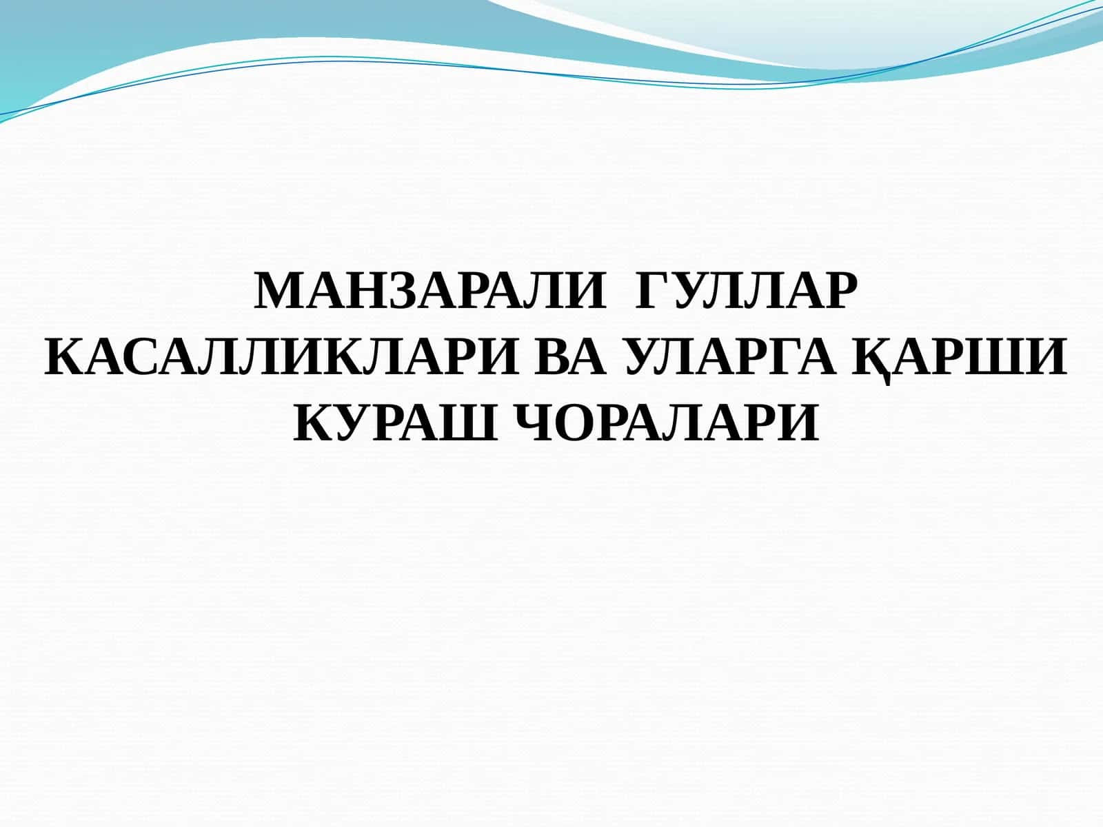 МАНЗАРАЛИ ГУЛЛАР КАСАЛЛИКЛАРИ ВА УЛАРГА ҚАРШИ КУРАШ ЧОРАЛАРИ 1