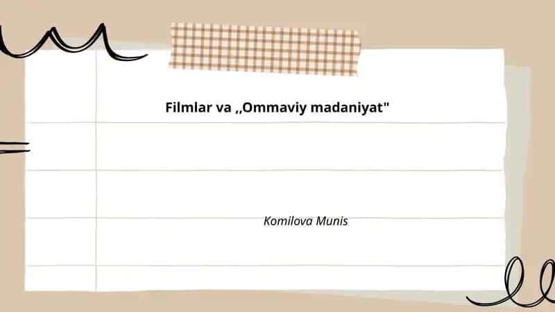 Filmlar va "Ommaviy madaniyat" 1