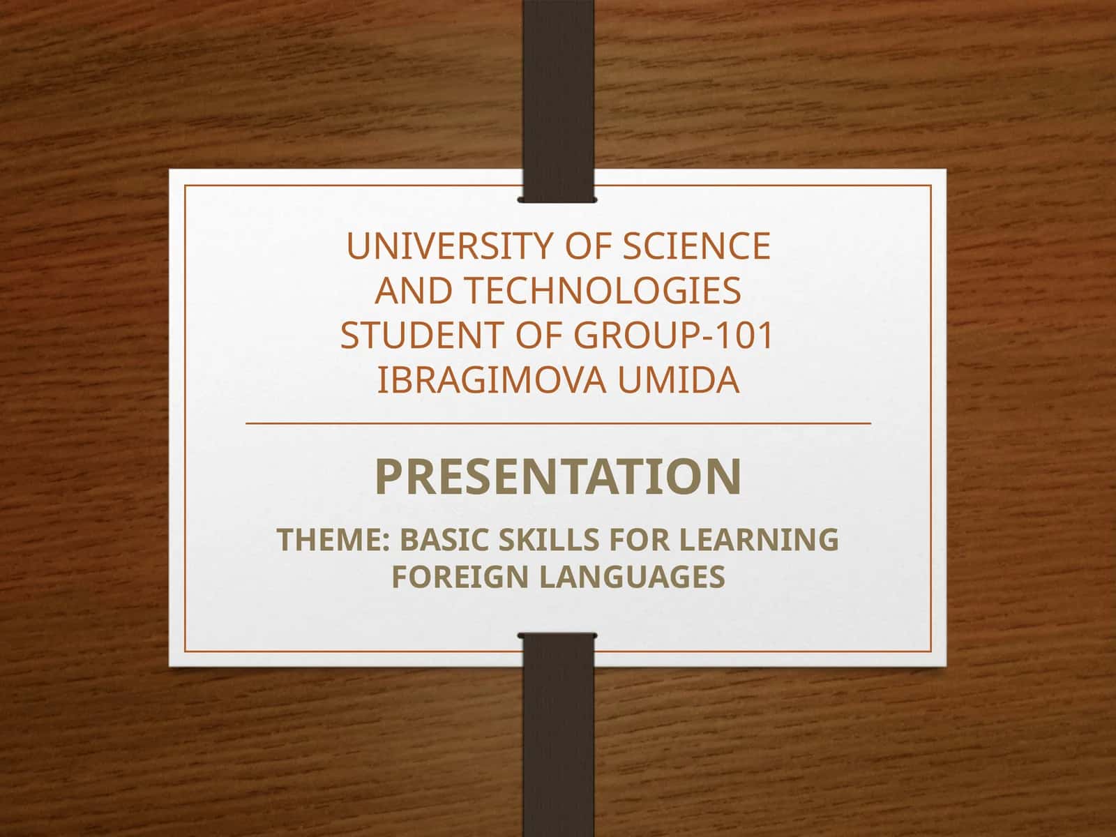 BASIC SKILLS FOR LEARNING FOREIGN LANGUAGES 1