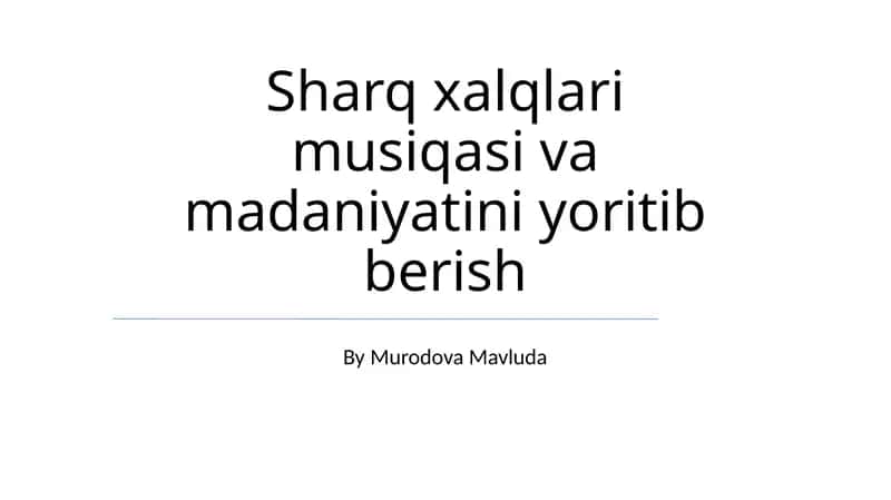 Sharq raqslari 1