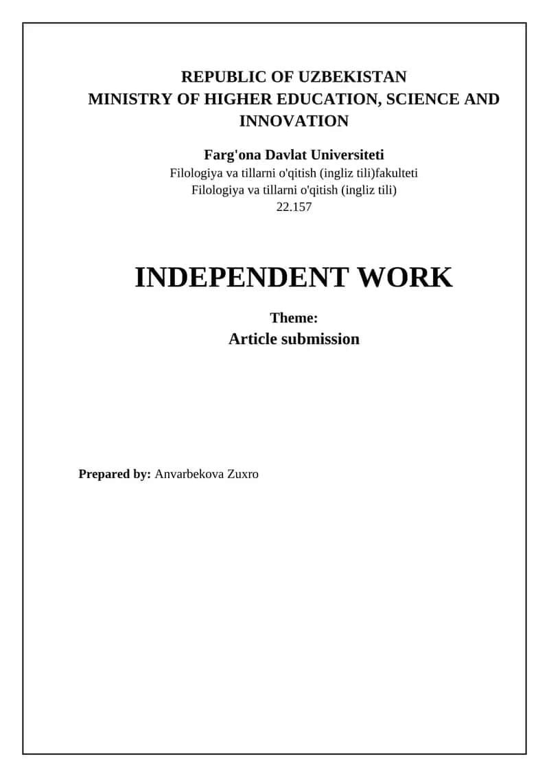 Article Submission 1