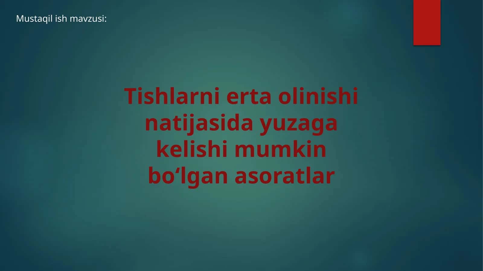 Tishlarni erta olinishi natijasida yuzaga kelishi mumkin boʻlgan asoratlar 1