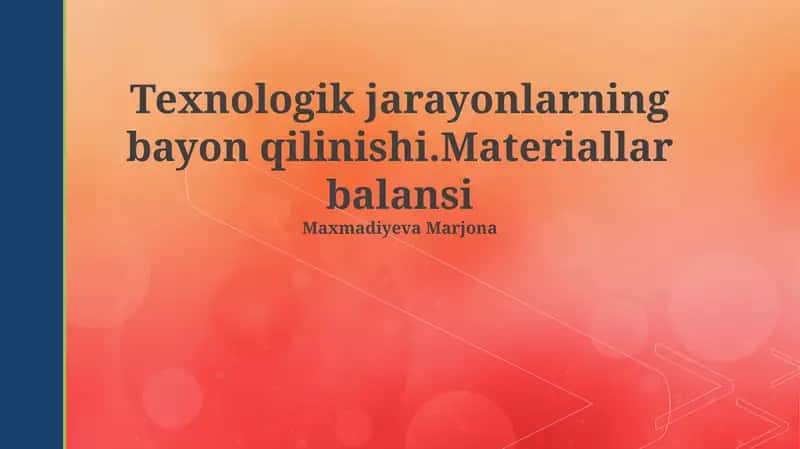Материялар балансини ҳисоблаш усуллари 1