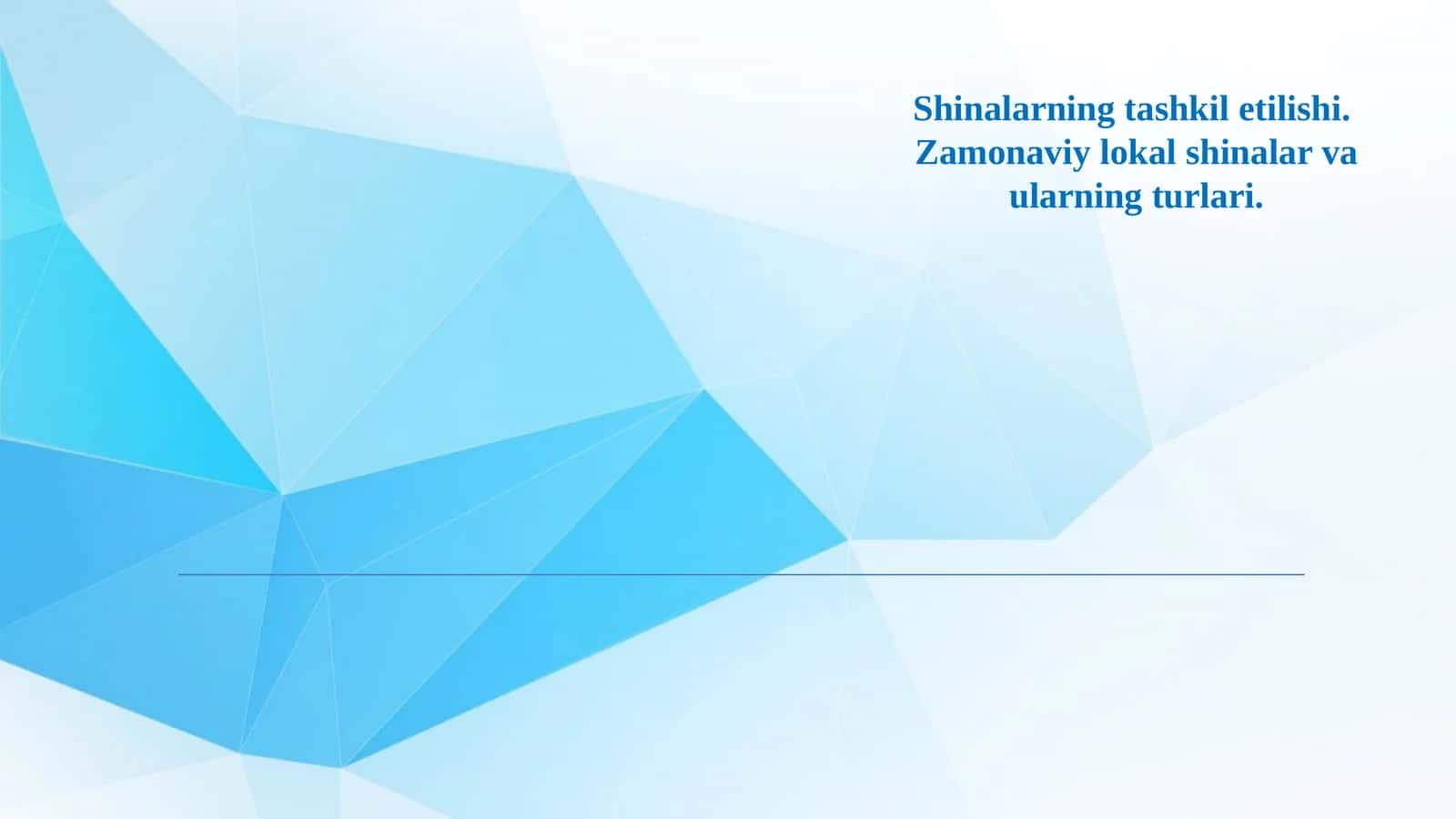 Zamonaviy lokal shinalar va ularning turlari 1