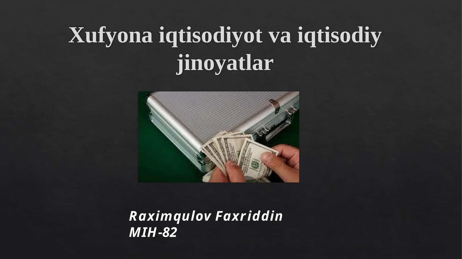 Xufyona iqtisodiyot 1