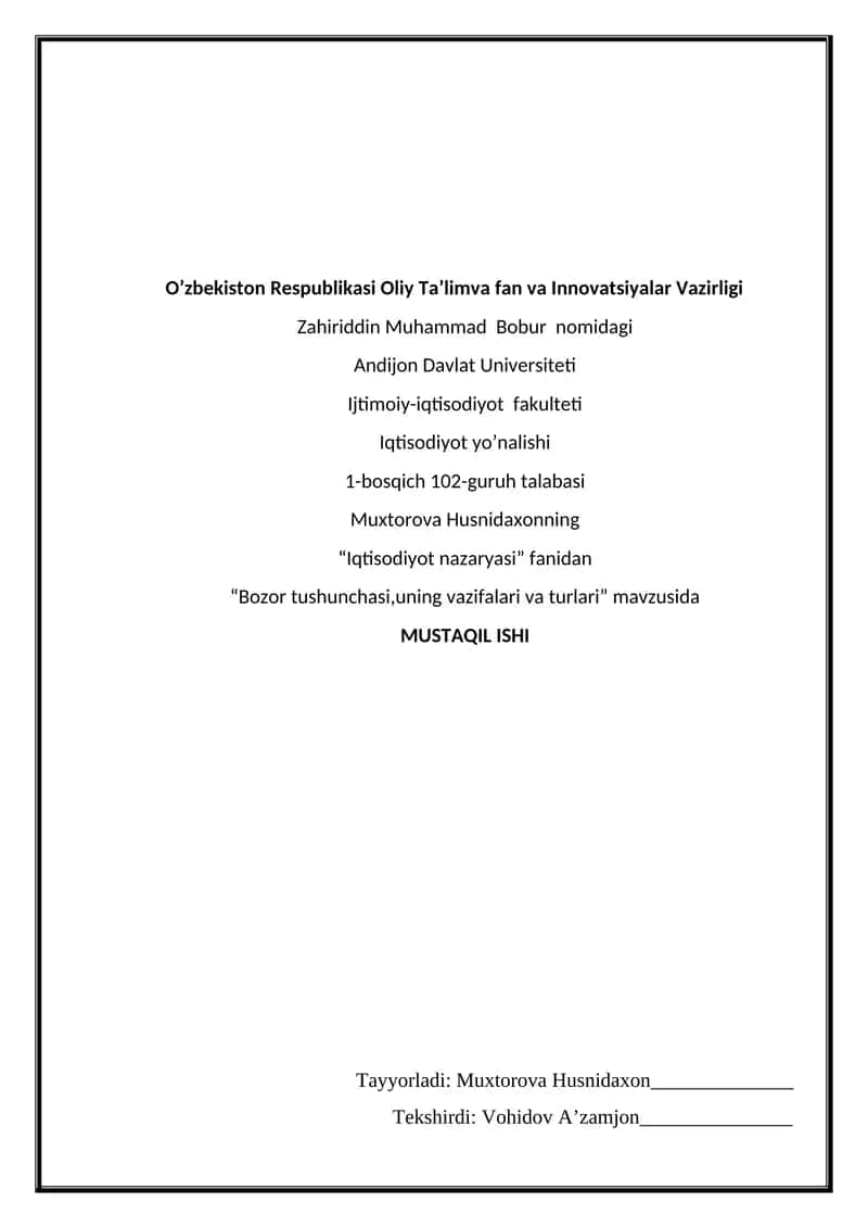 Iqtisodiyot nazaryasi 1